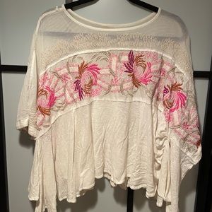 Free People Embroidered Top